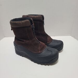 Itasca Men's Brown and Black Zip Up Winter Boots Size‎ 8